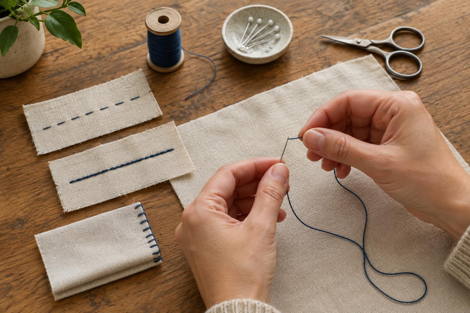 Hand Sewing Basics: Thread a Needle and Learn Three Useful Stitches