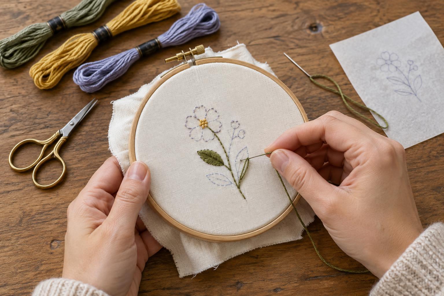 Embroidery for Beginners: Transfer a Pattern and Practice Your First Stitches